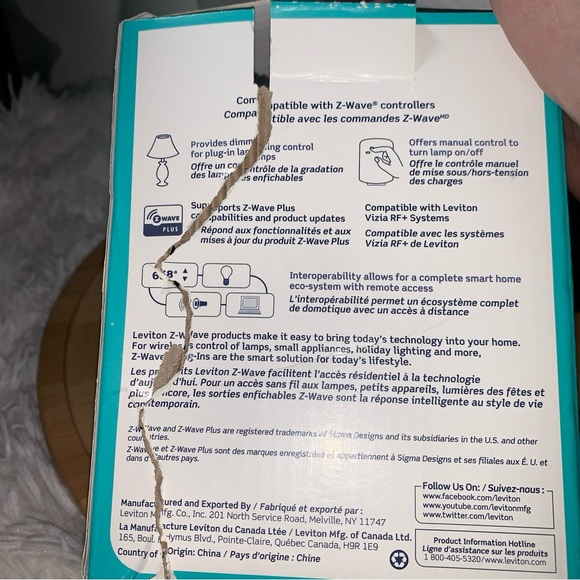 Leviton Plug-in Dimmer W/ Z-Wave Technology *uses Compatible Z-wave Controller - Picture 4 of 5